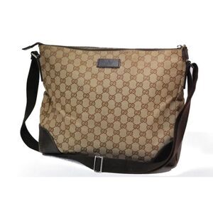 Auth GUCCI GG Canvas Shoulder Crossbody Bag Brown 1209a